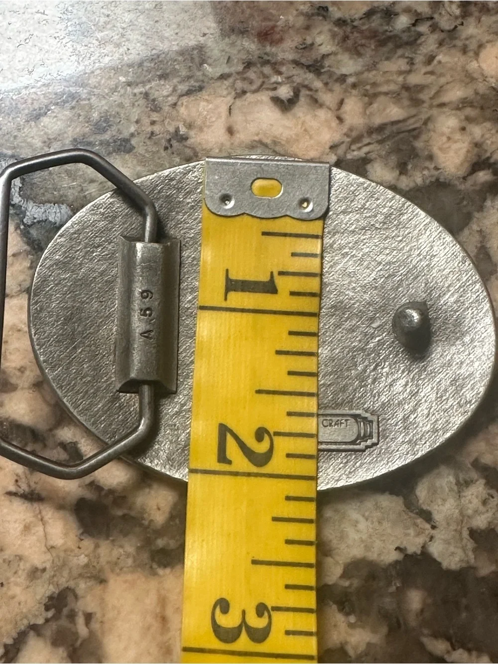 1982 Vtg Men's Pewter Eagle Oval Belt Buckle - Patriotic Metal Accessory